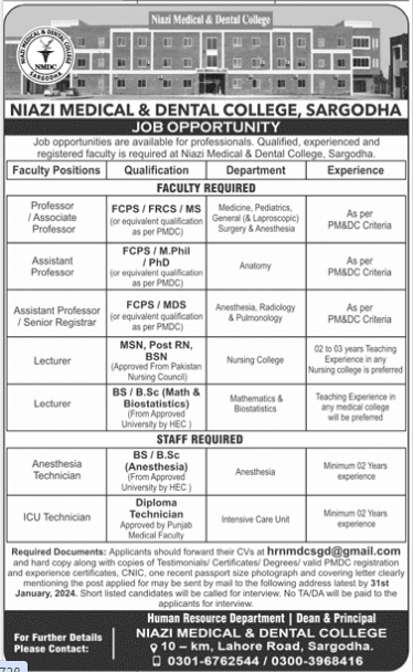 Niazi Medical & Dental College |Medical